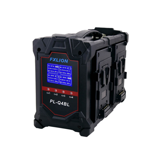 【Fxlion】PL-Q4BL 4-Channel V-Mount Smart Charger with LCD Screen