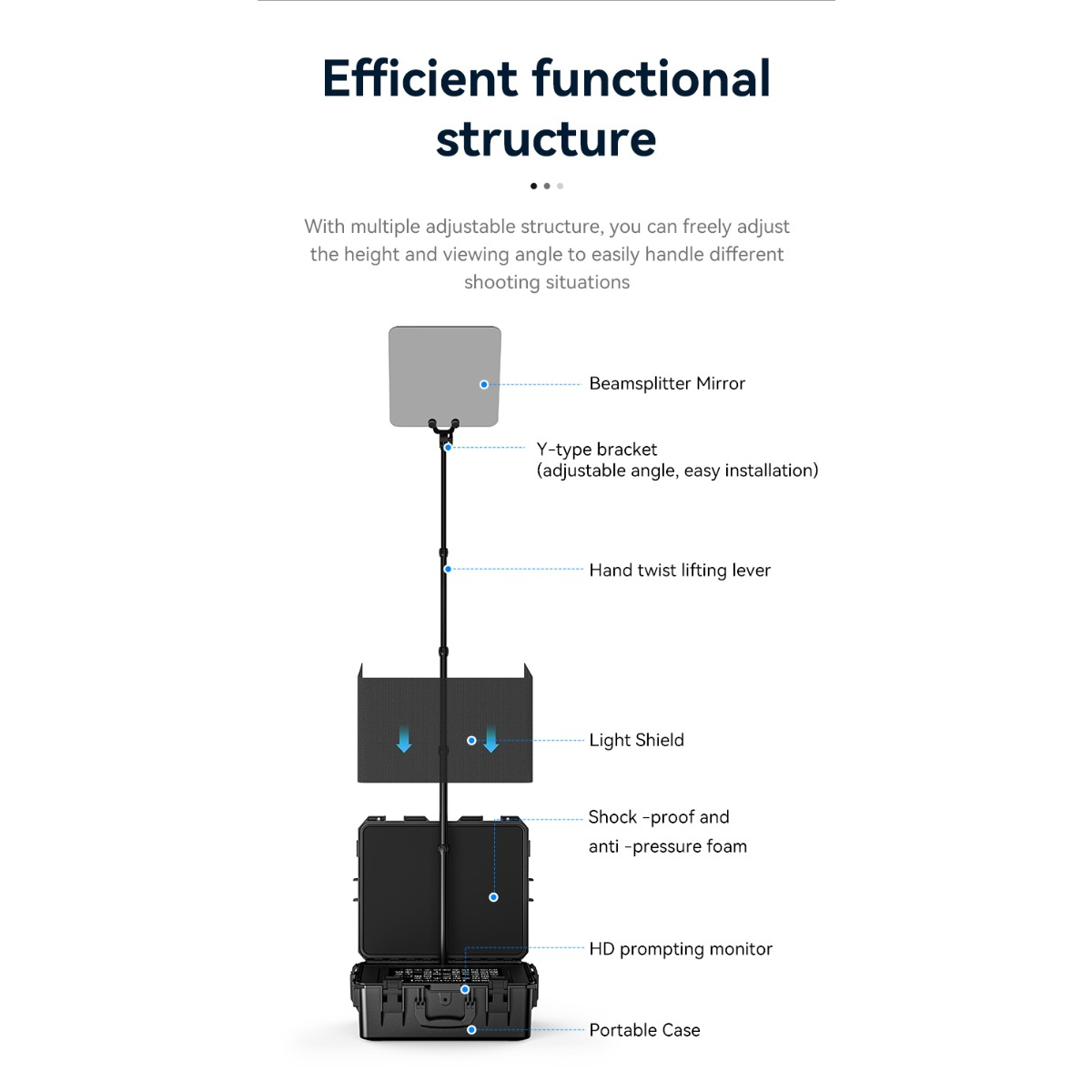 【Desview】TP300 19'' Portable Teleprompter