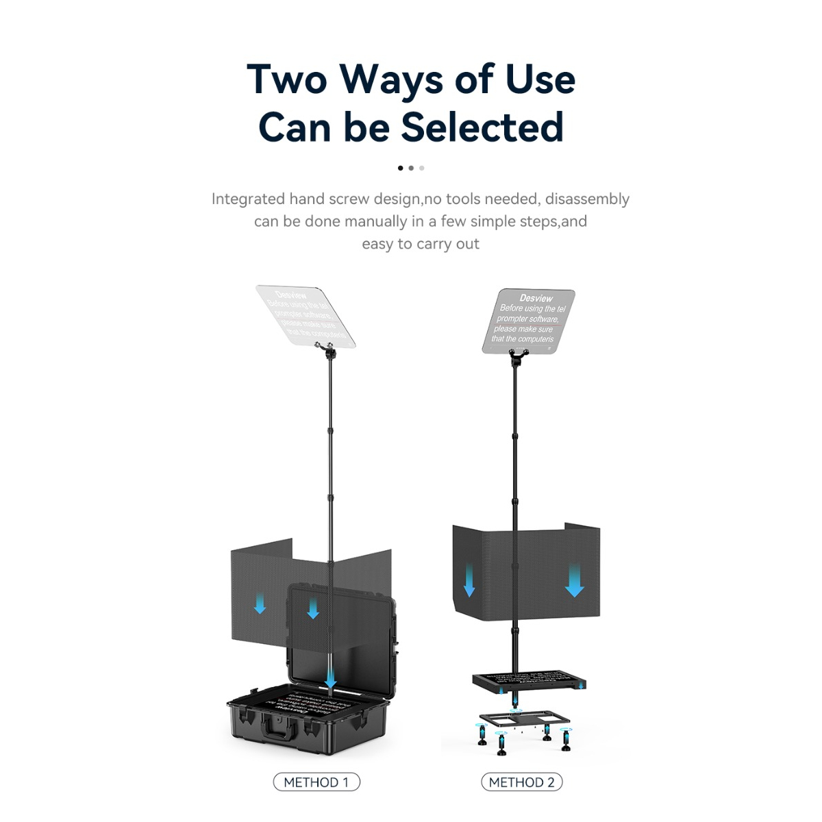 【Desview】TP300 19'' Portable Teleprompter