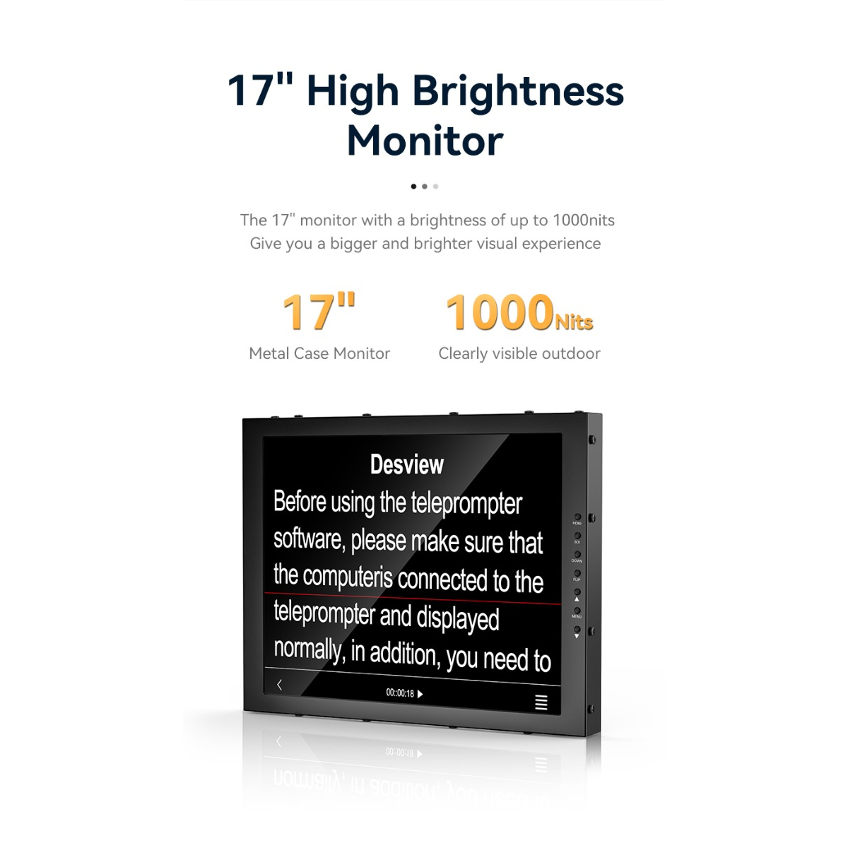 【Desview】TP200 17'' Portable Teleprompter