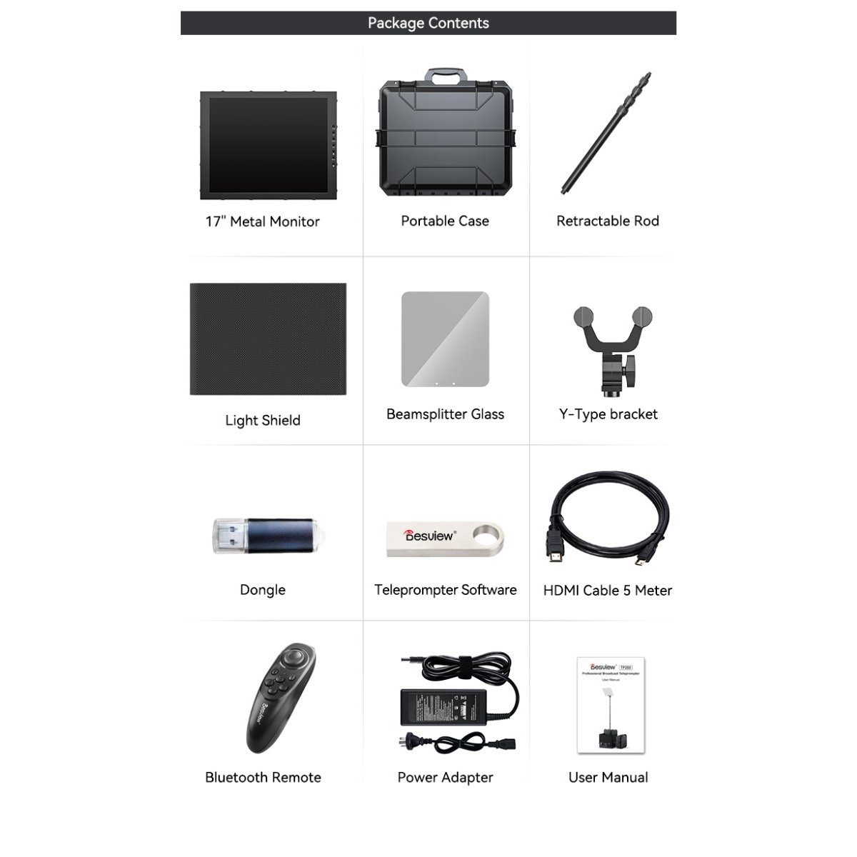 【Desview】TP200 17'' Portable Teleprompter
