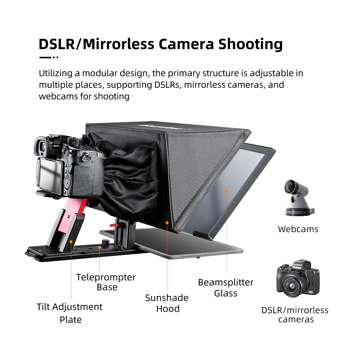 【Desview】T12S Smartphone/tablet Portable Teleprompter