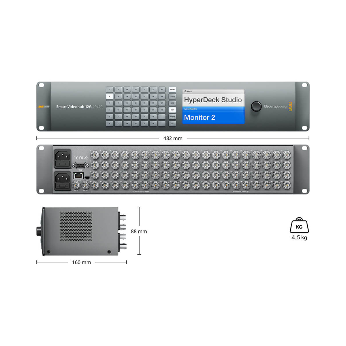 【Blackmagic Design】Smart Videohub 12G 40x40