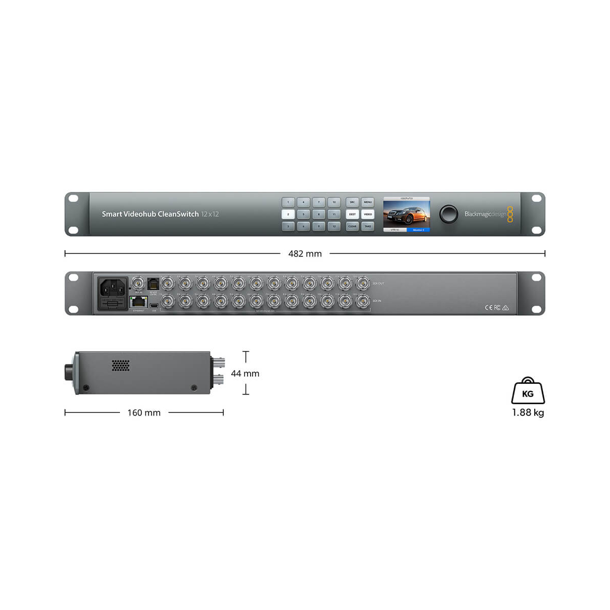 【Blackmagic Design】Smart Videohub CleanSwitch 12x12