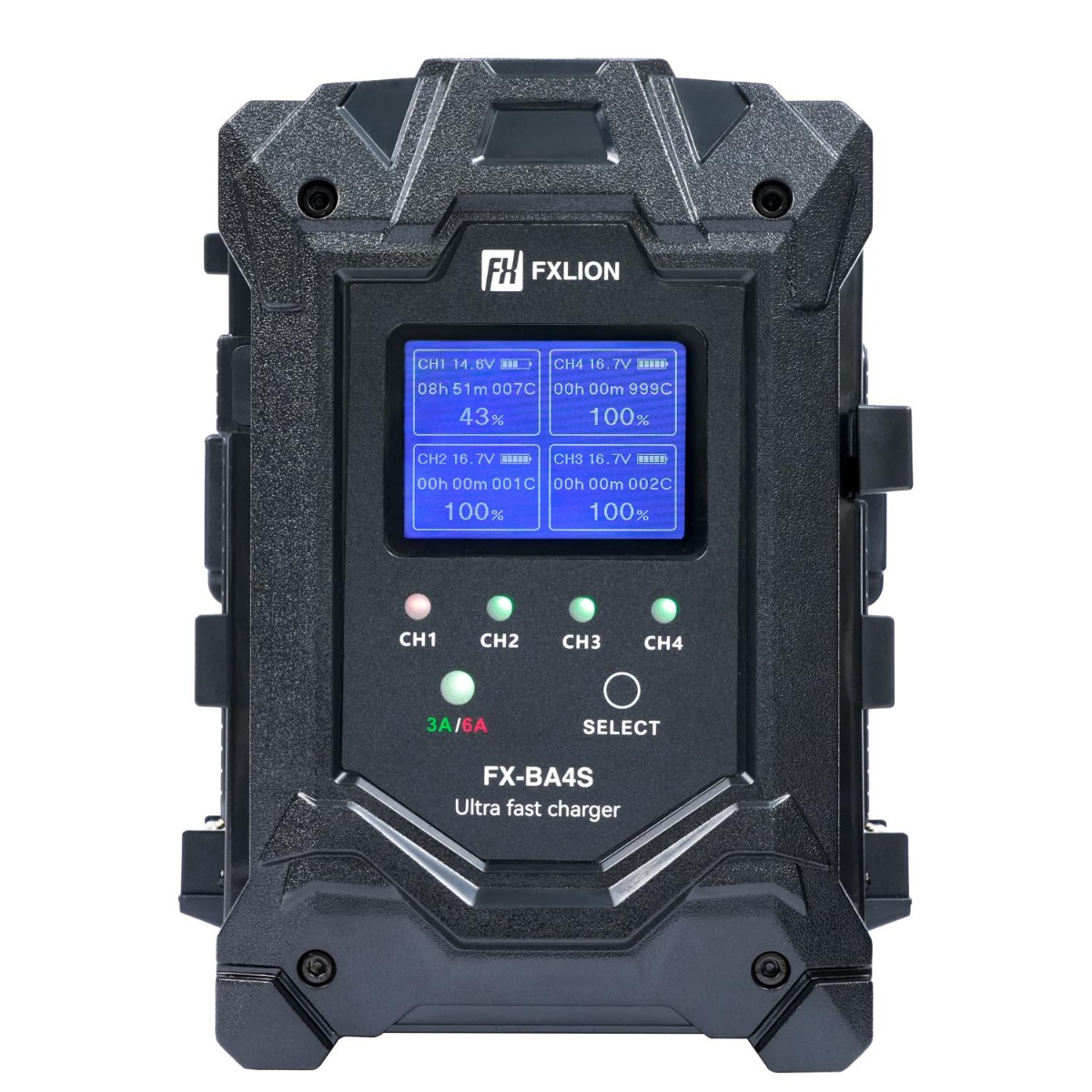 【Fxlion】4-Channel Dual Current Fast Charger ¡V 16.8V