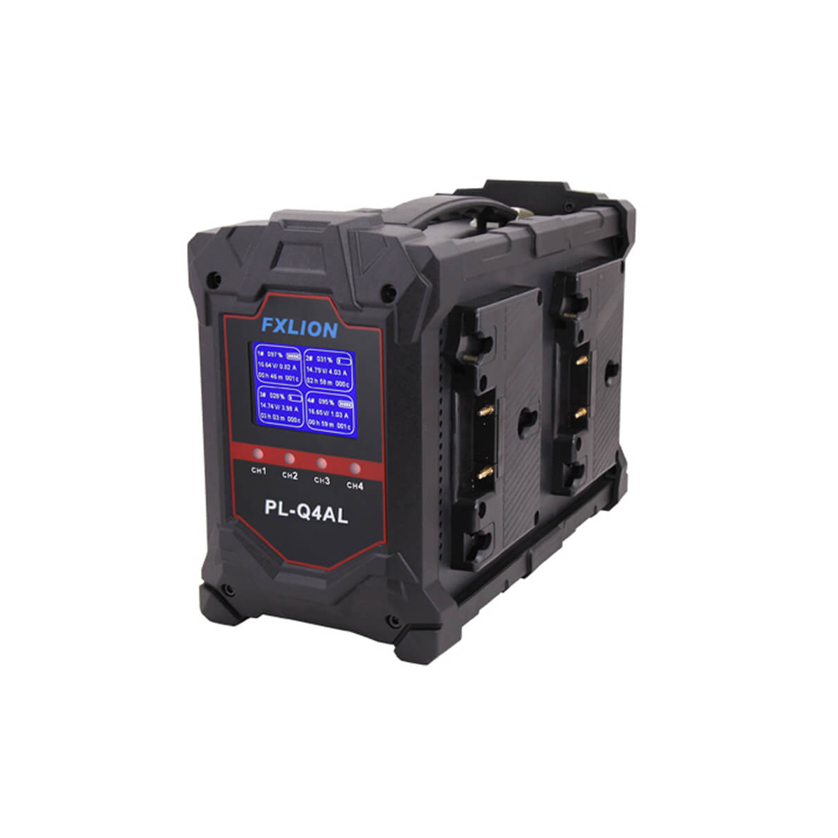 【Fxlion】PL-Q4AL 4-Channel Gold-Mount Fast Charger with LCD Screen