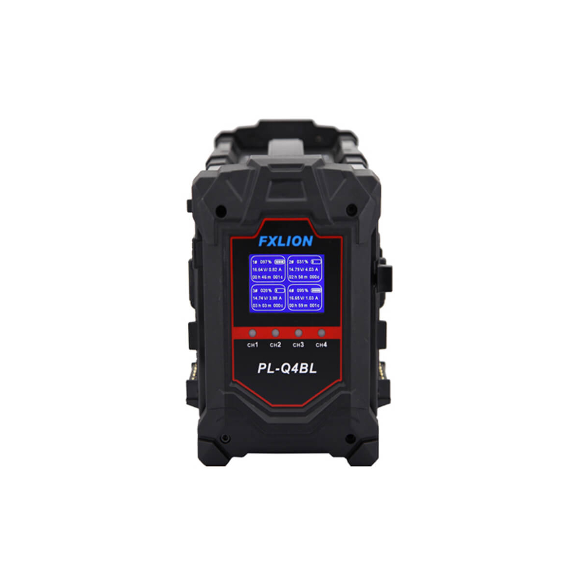 【Fxlion】PL-Q4BL 4-Channel V-Mount Smart Charger with LCD Screen