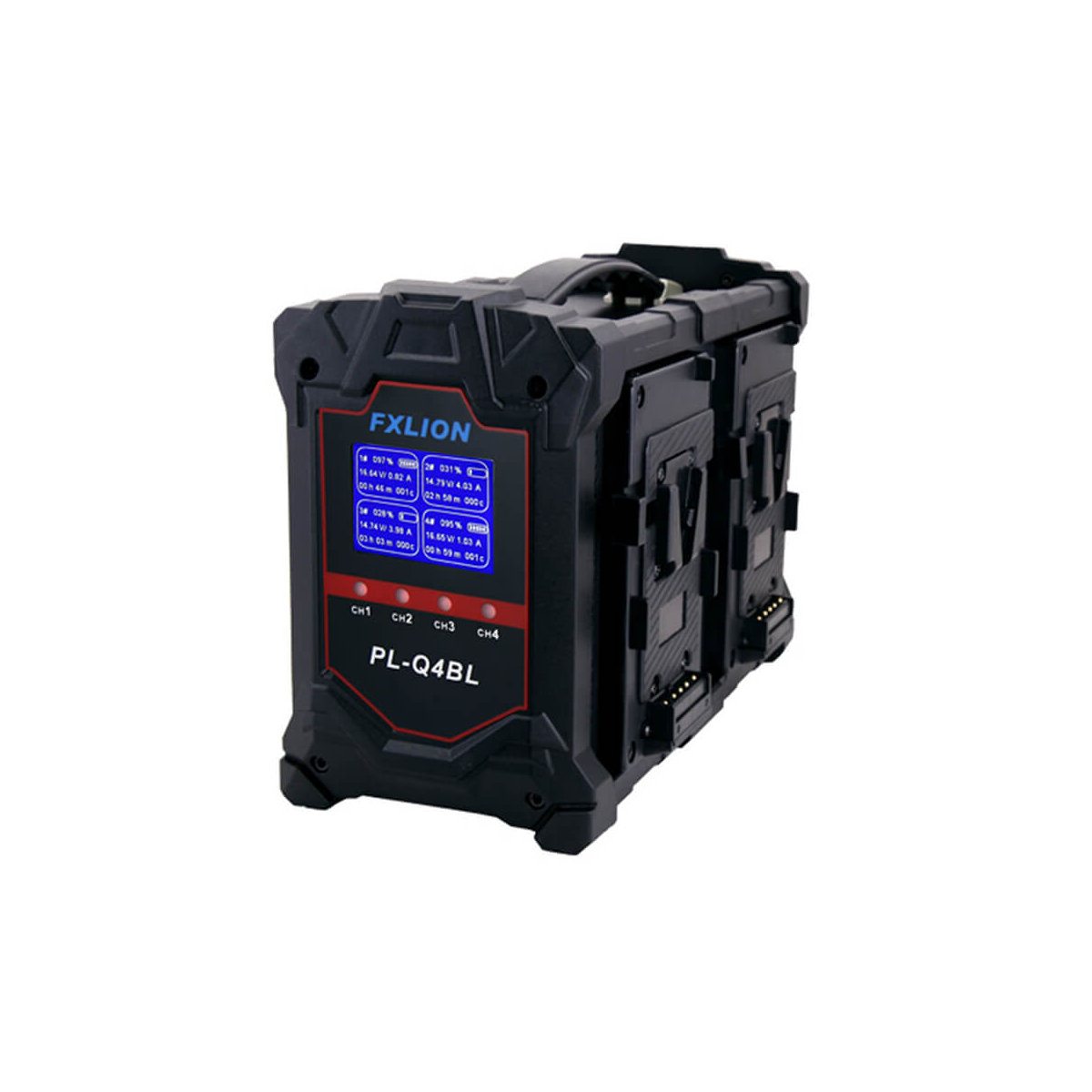 【Fxlion】PL-Q4BL 4-Channel V-Mount Smart Charger with LCD Screen