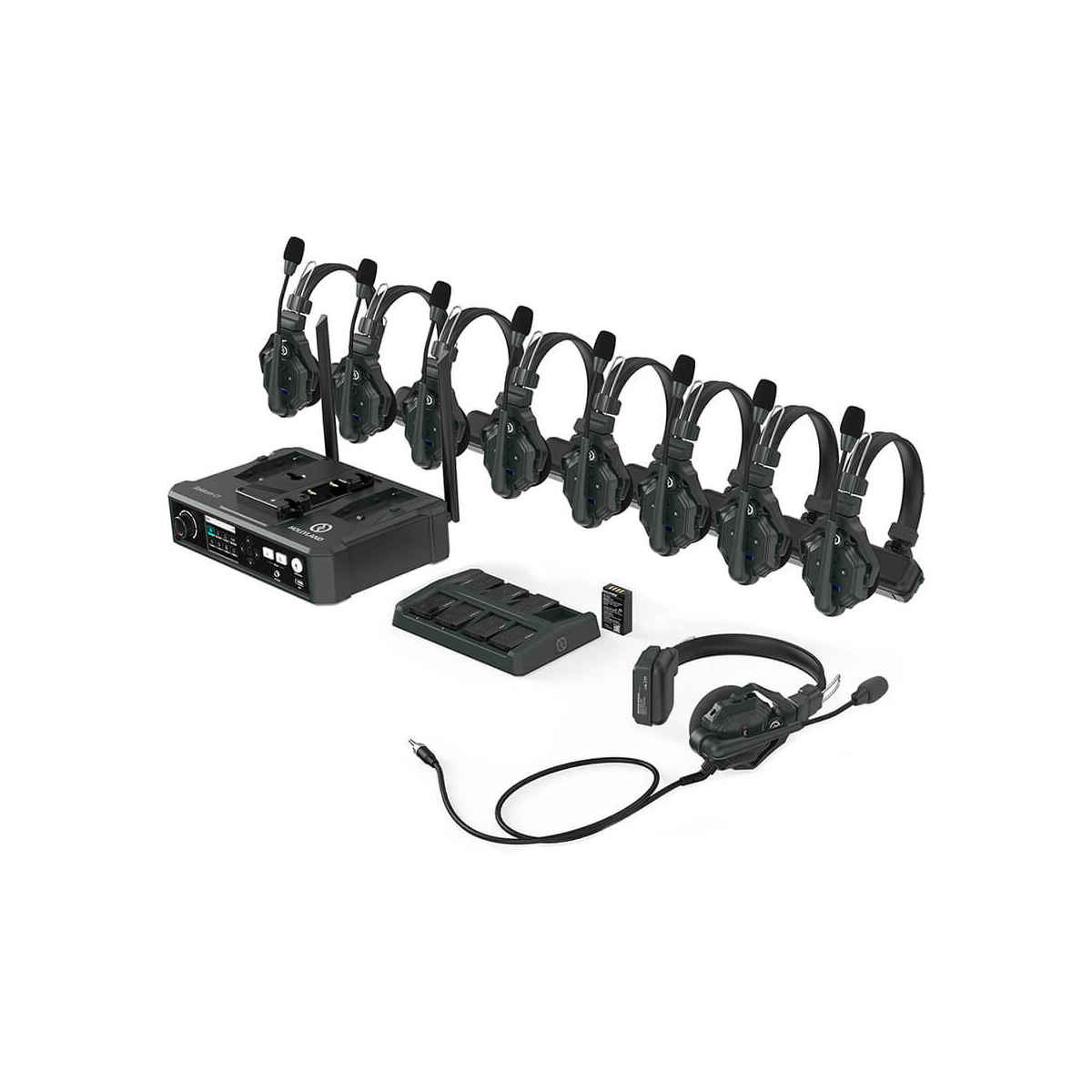 【Hollyland】Solidcom C1 Full-Duplex Wireless Intercom System with 9 Headsets & Hub