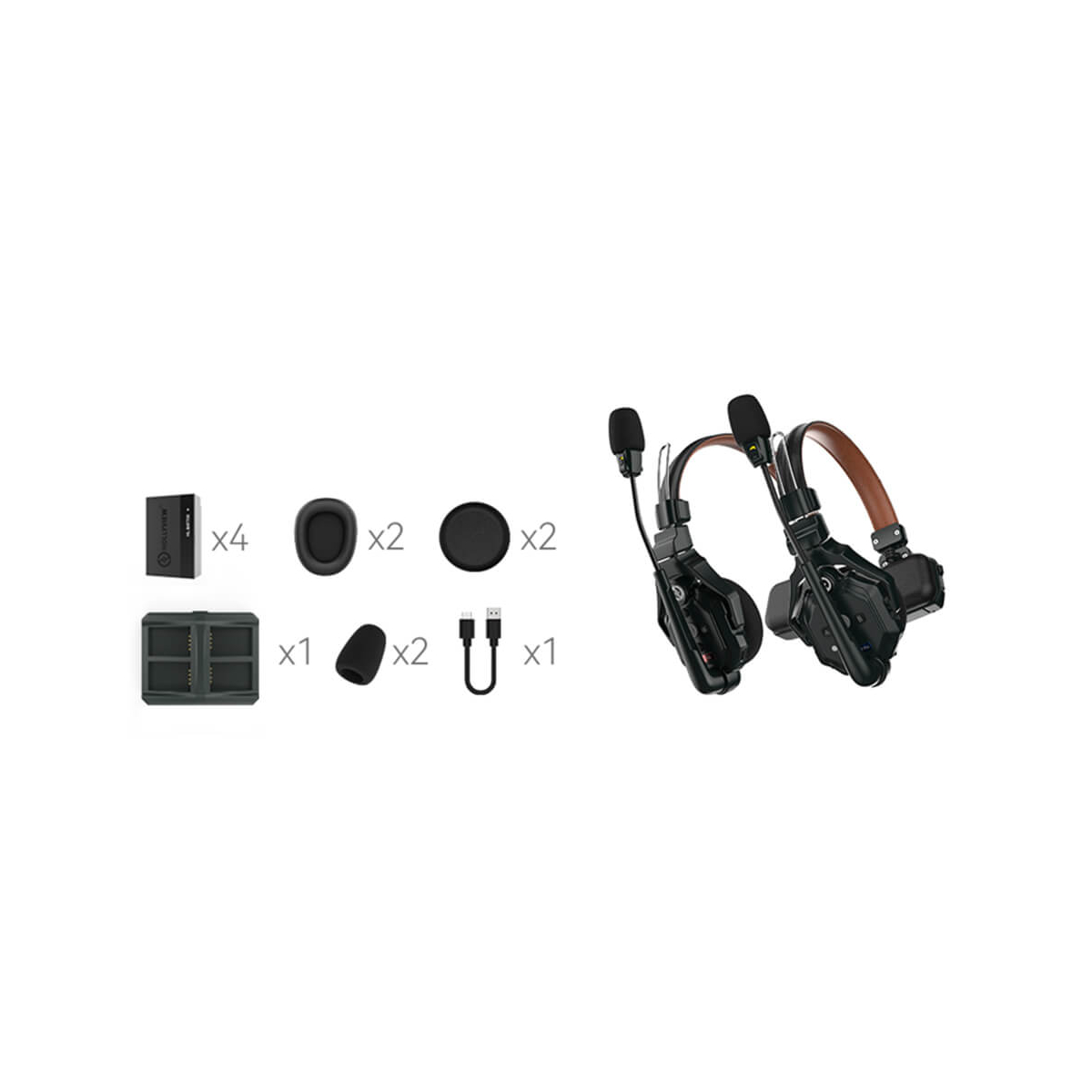 【Hollyland】Solidcom C1 Pro Full-Duplex ENC Wireless Intercom System with 2 Headsets