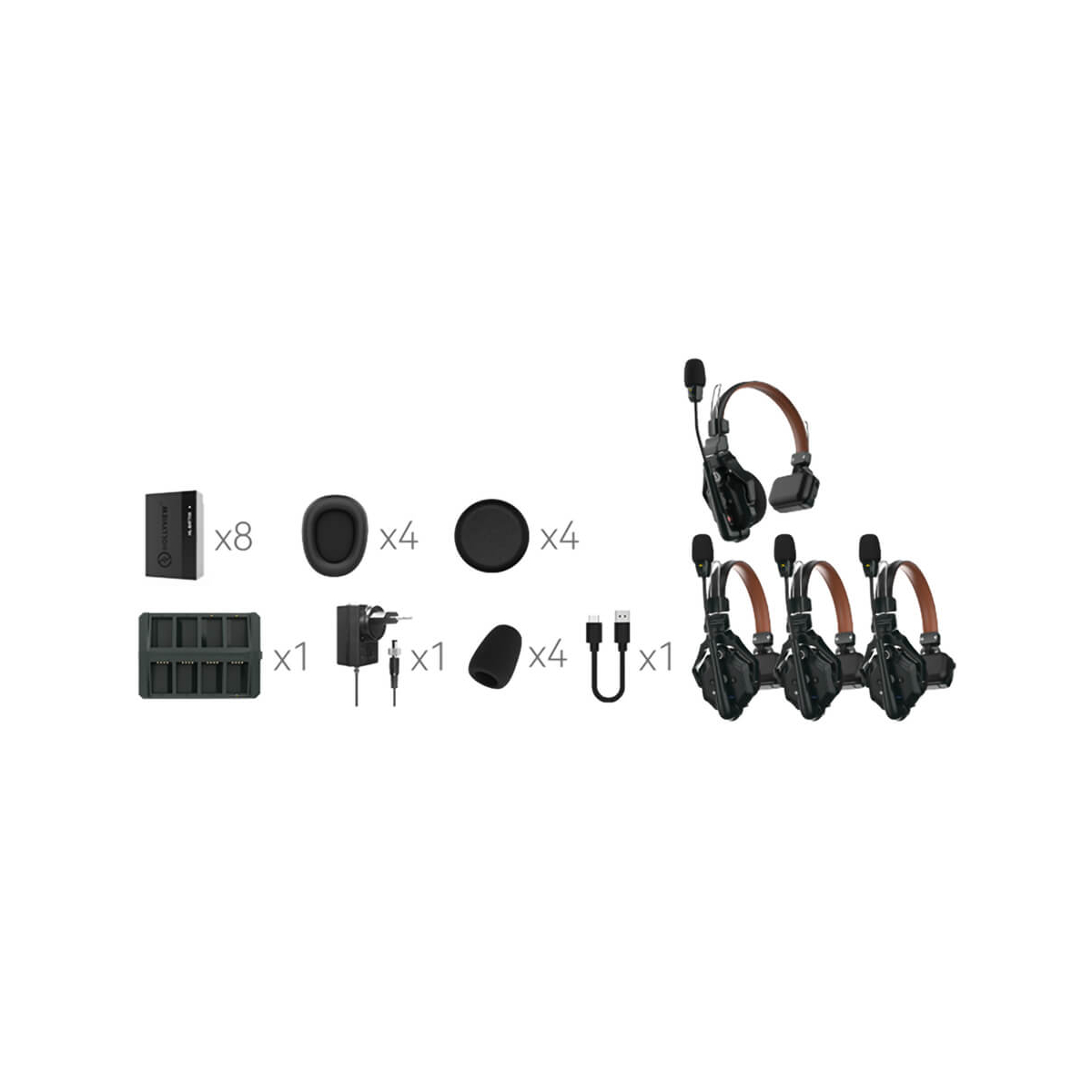 【Hollyland】Solidcom C1 Pro Full-Duplex ENC Wireless Intercom System with 4 Headsets