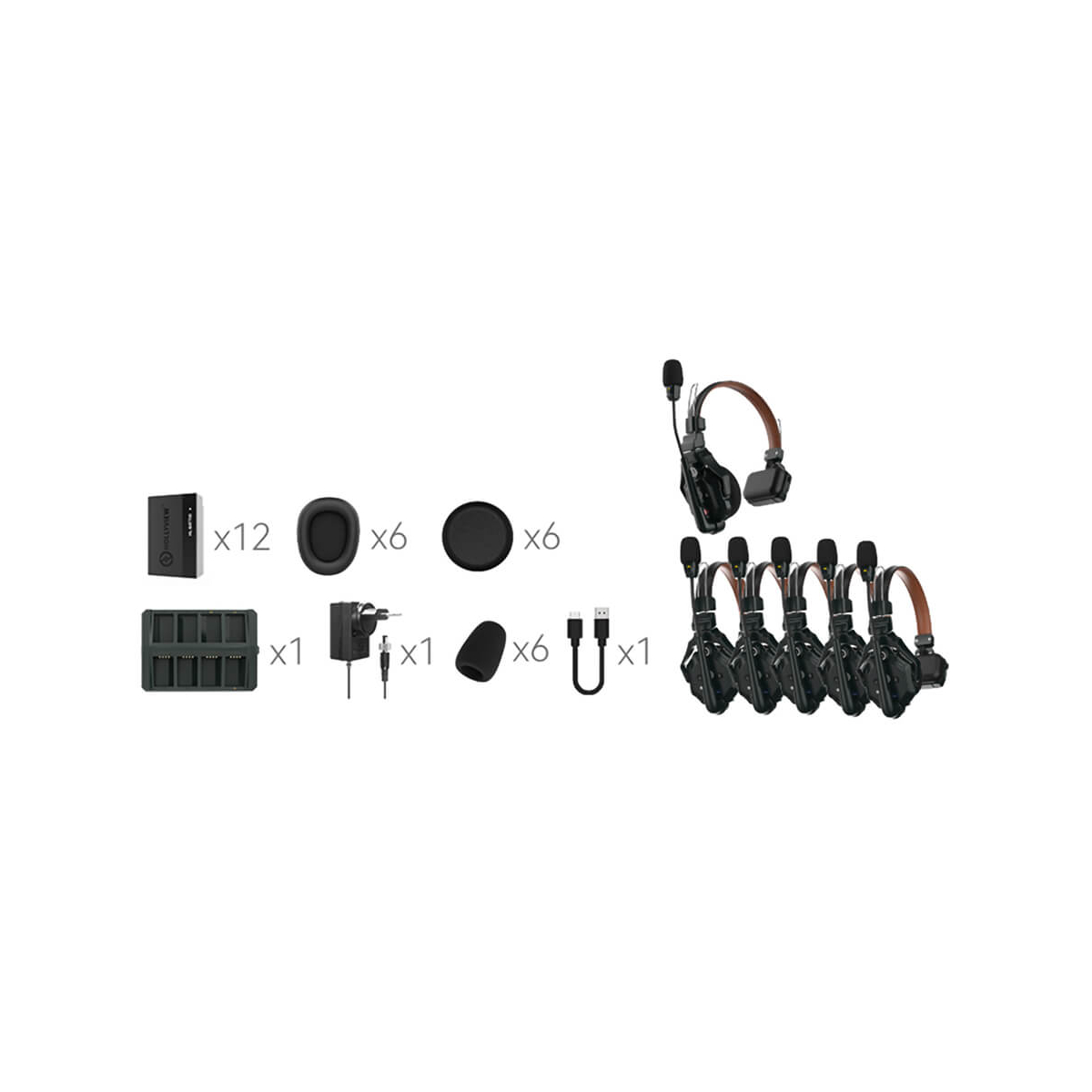 【Hollyland】Solidcom C1 Pro Full-Duplex ENC Wireless Intercom System with 6 Headsets