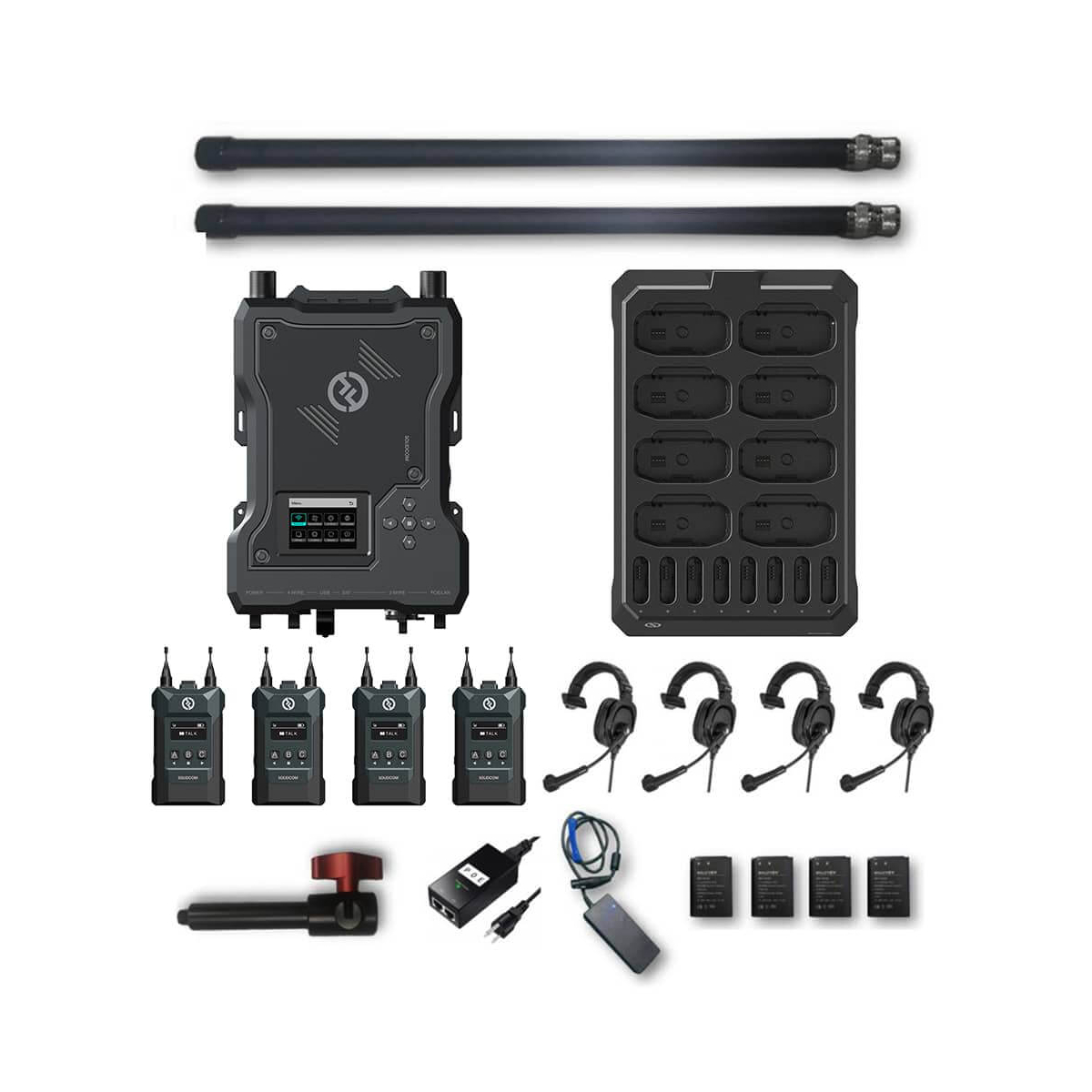 【Hollyland】Solidcom M1 Full-Duplex Wireless Intercom System with 4 Headsets