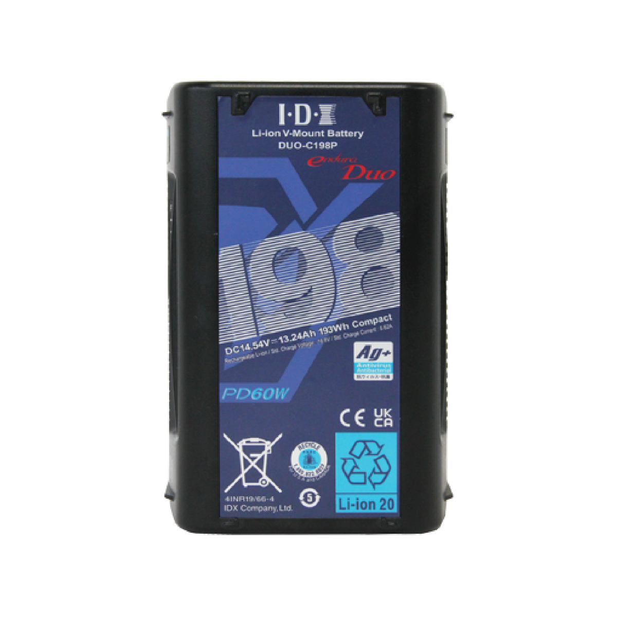 【IDX】193Wh High-Load Li-Ion V-Mount Battery with 2 D-Tap and USB-PD