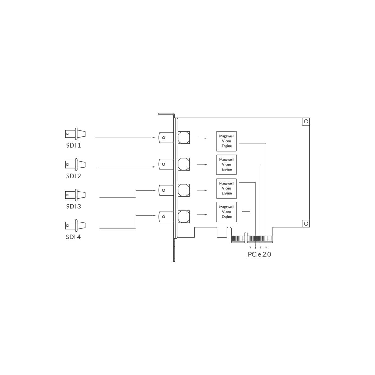 【Magewell】Pro Capture Quad SDI Four-Channel Capture Card
