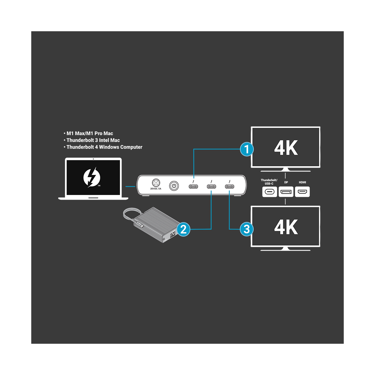 【Sonnet Technologies】Echo 5 Thunderbolt 4 Hub