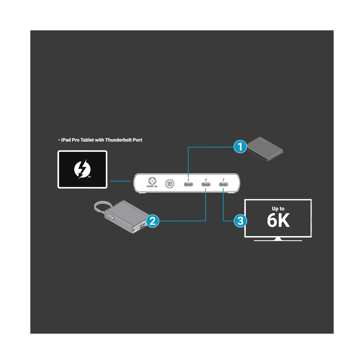 【Sonnet Technologies】Echo 5 Thunderbolt 4 Hub
