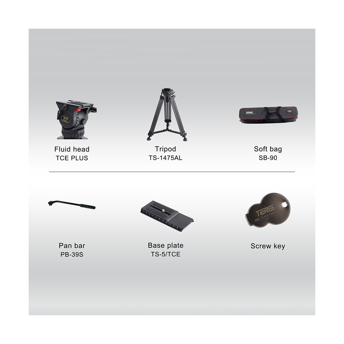 【Teris】TCE-AL PLUS Fluid Head & Tripod Kit