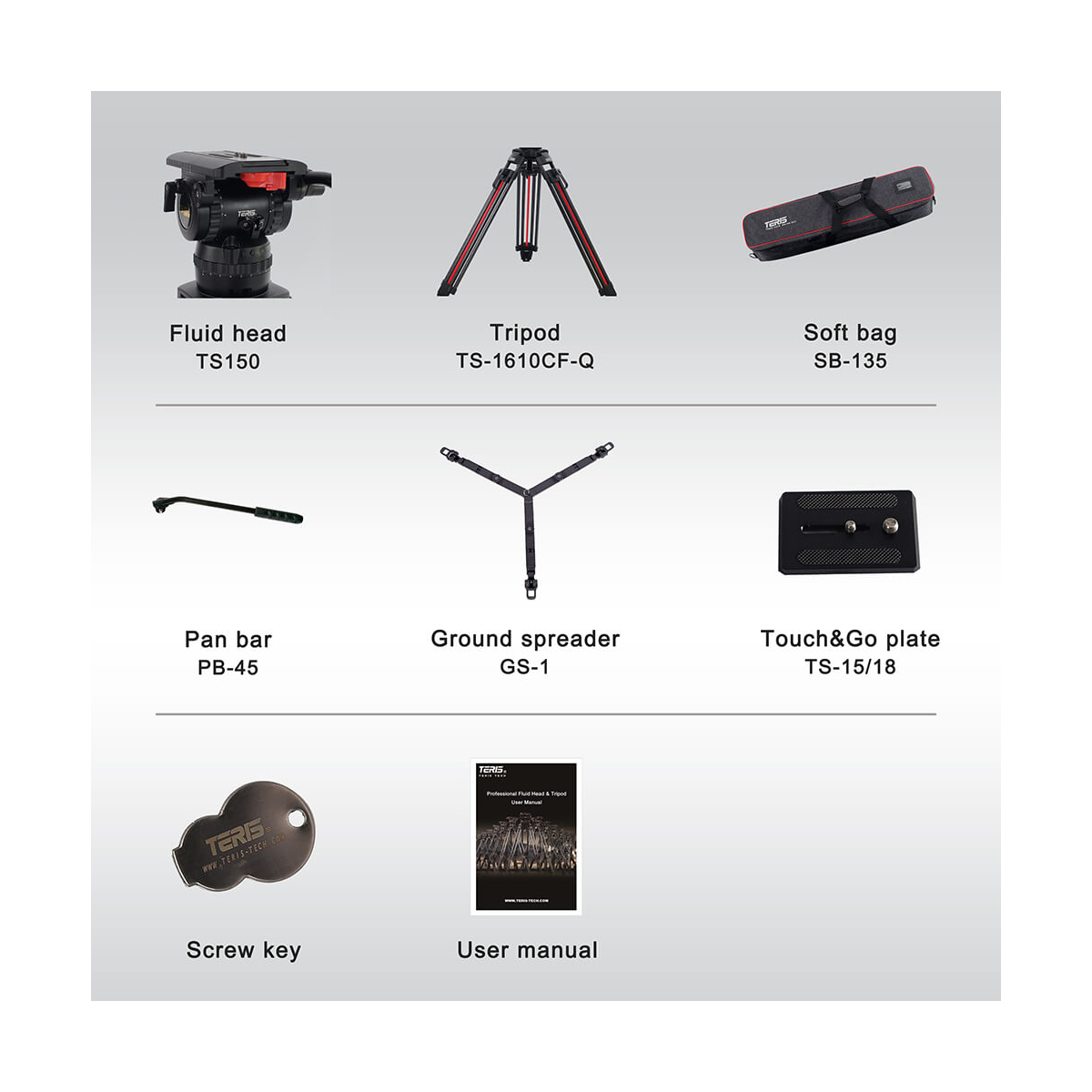 【Teris】TS150CF-Q Fluid Head & Tripod Kit