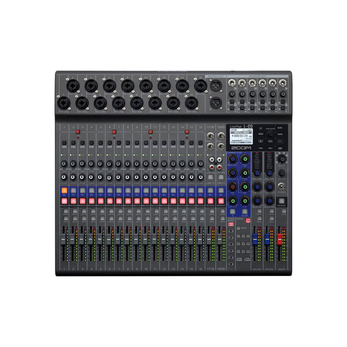 【Zoom】LiveTrak L-20 Digital Mixer + Recorder