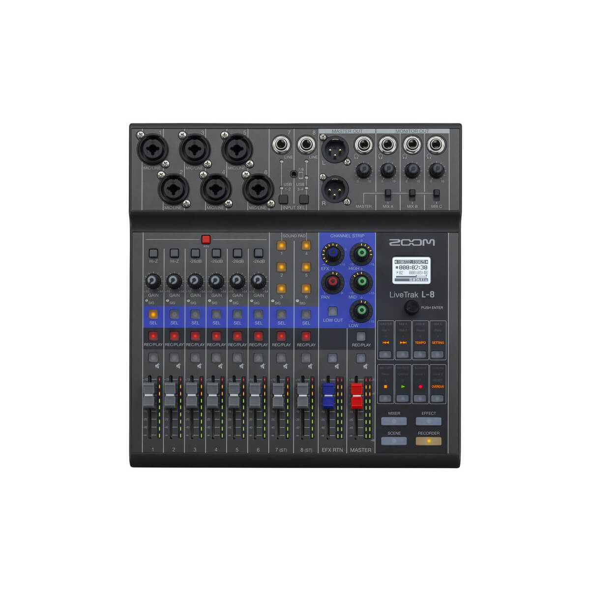 【Zoom】LiveTrak L-8 Digital Mixer + Recorder