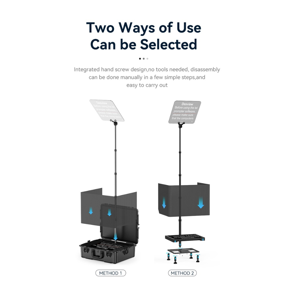 【Desview】TP300 19'' Portable Teleprompter