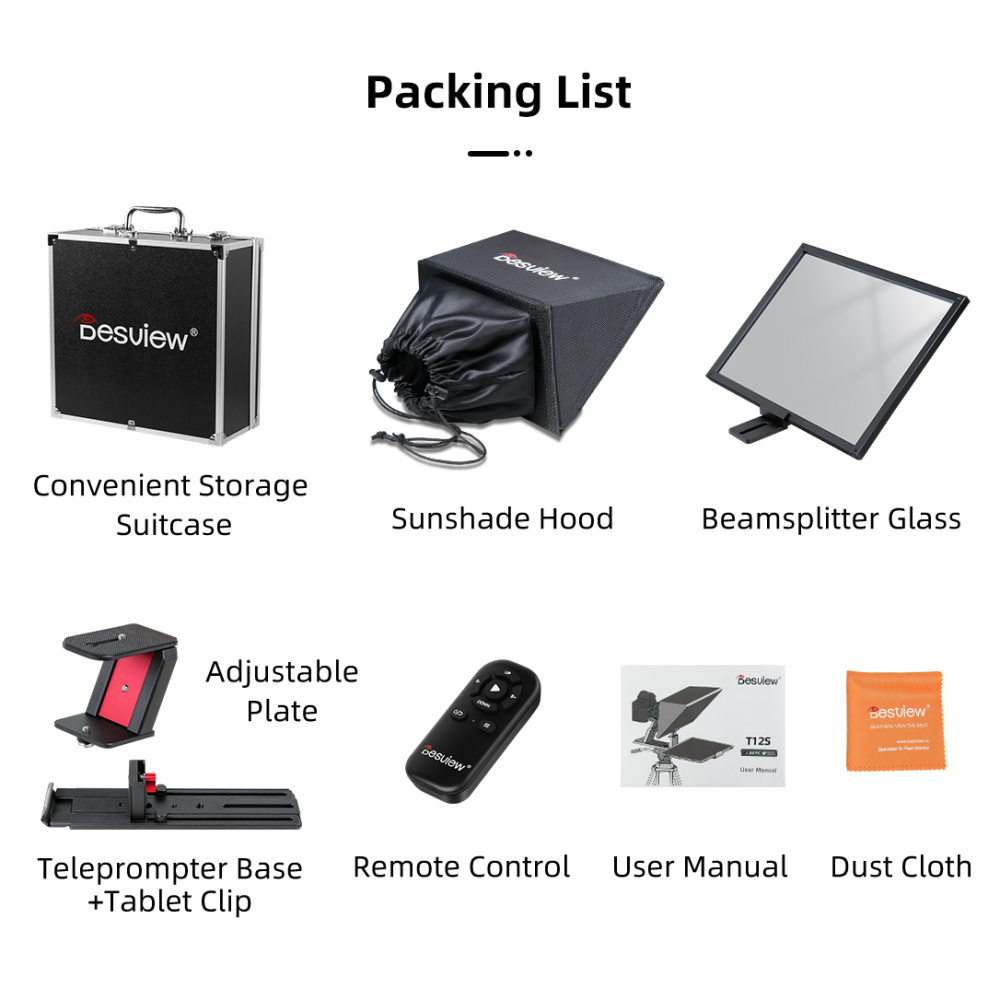 【Desview】T12S Smartphone/tablet Portable Teleprompter