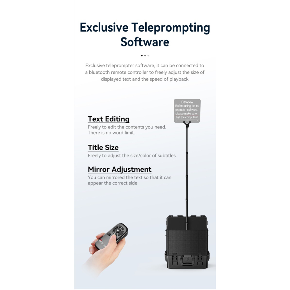 【Desview】TP300 19'' Portable Teleprompter