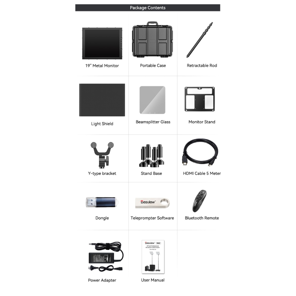 【Desview】TP300 19'' Portable Teleprompter