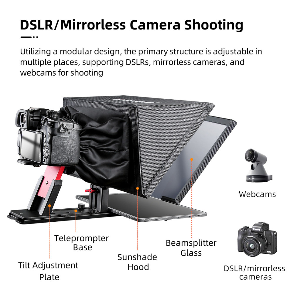 【Desview】T12S Smartphone/tablet Portable Teleprompter