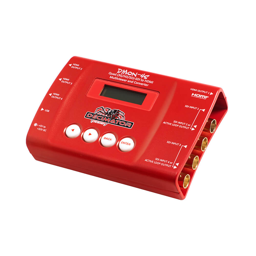 【Decimator Design】DMON-4S Quad SDI to HDMI Converter with MulitViewer