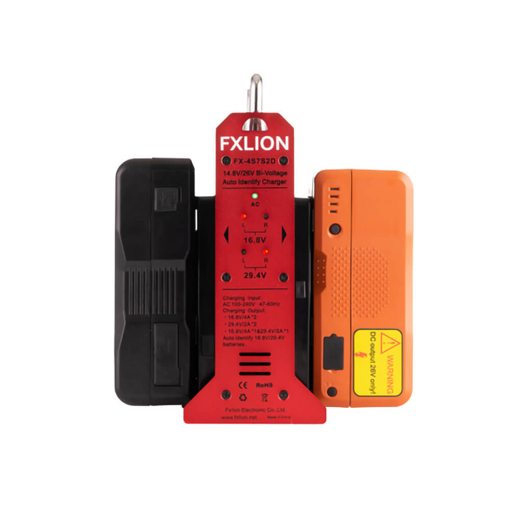【Fxlion】FX-4S7S2D Dual-Channel Automatic Voltage V-Mount Charger