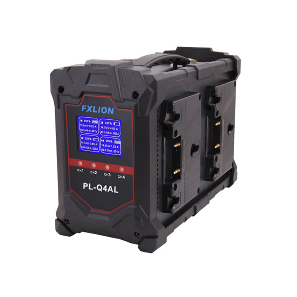 【Fxlion】PL-Q4AL 4-Channel Gold-Mount Fast Charger with LCD Screen