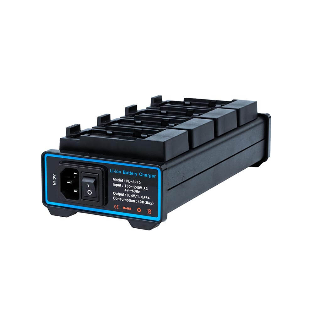 【Fxlion】PL-SP40 4-Channel Battery Charger for Sony NP-F & Panasonic D54