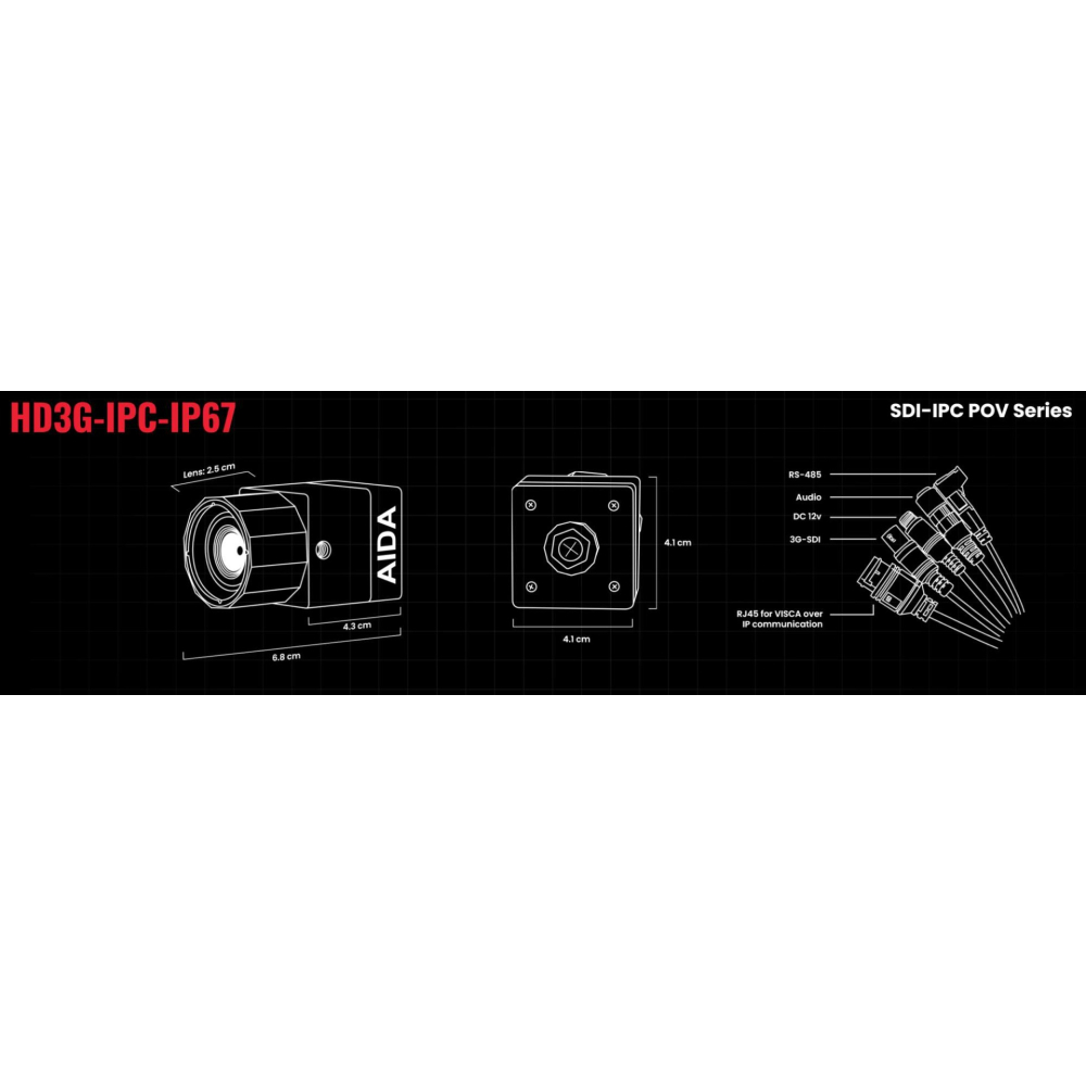 【AIDA Imaging】FHD 3G-SDI with IP Control Weatherproof IP67 POV Camera