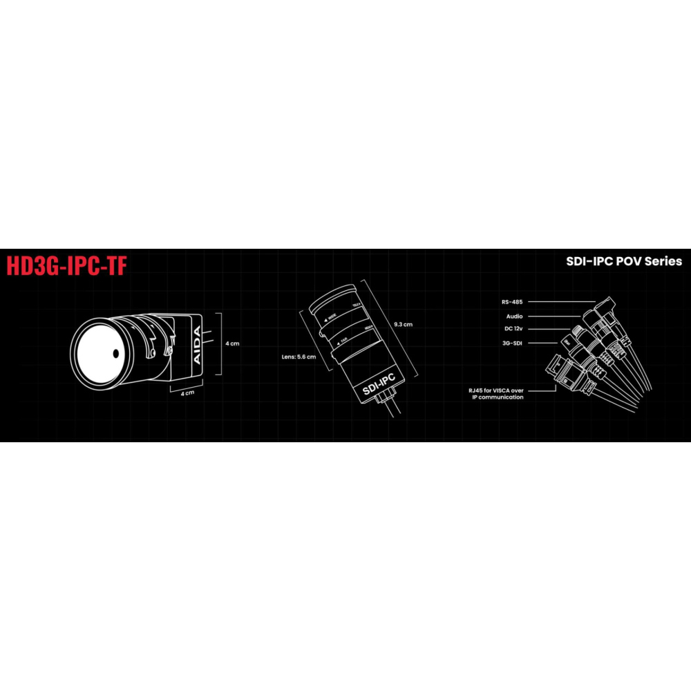 【AIDA Imaging】FHD 3G-SDI with IP Control, Varifocal Lens 05-50mm Weatherproof IP54 POV Camera