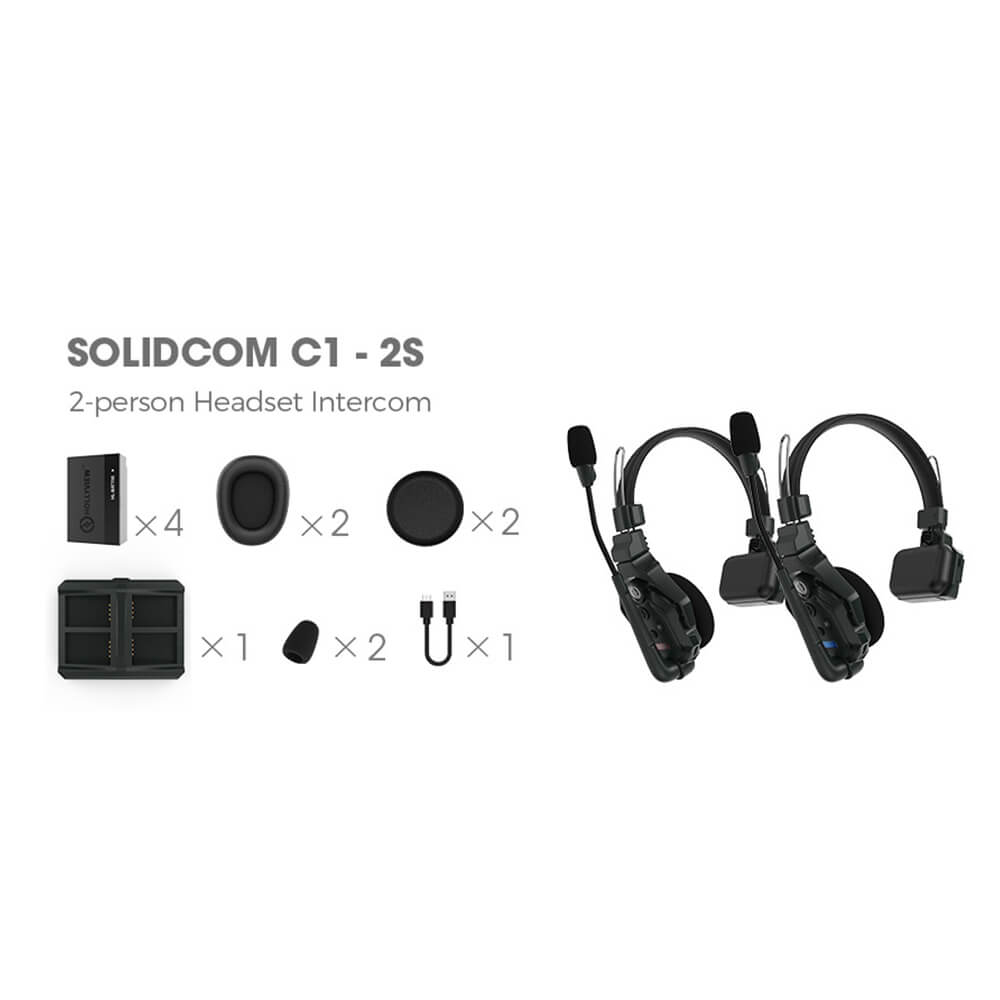 【Hollyland】Solidcom C1 Full-Duplex Wireless Intercom System with 2 Headsets