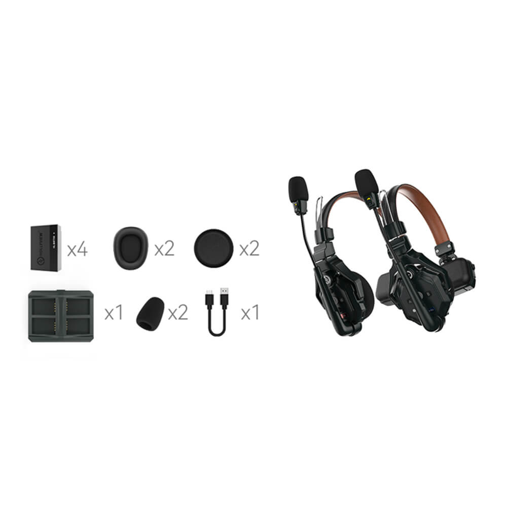 【Hollyland】Solidcom C1 Pro Full-Duplex ENC Wireless Intercom System with 2 Headsets