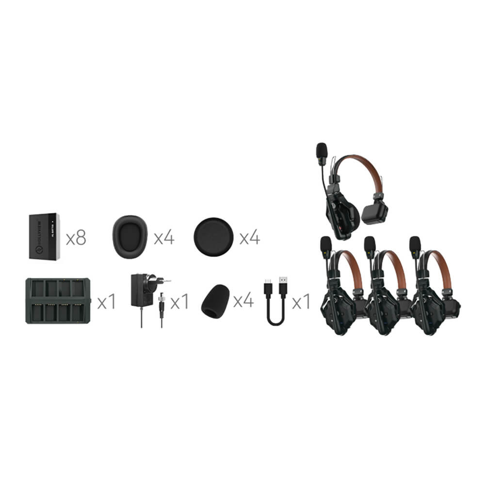 【Hollyland】Solidcom C1 Pro Full-Duplex ENC Wireless Intercom System with 4 Headsets