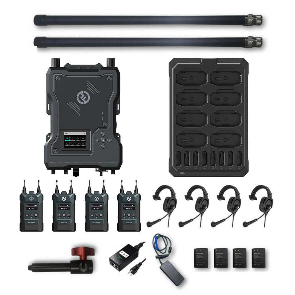 【Hollyland】Solidcom M1 Full-Duplex Wireless Intercom System with 4 Headsets