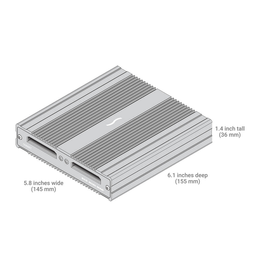 【Sonnet Technologies】SF3 Series - RED Mini-Mag Thunderbolt Pro Card Reader