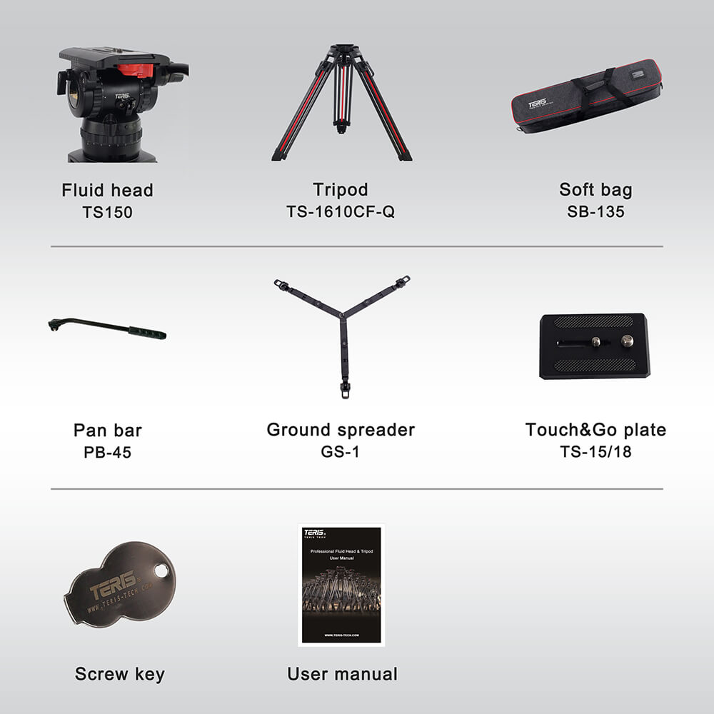 【Teris】TS150CF-Q Fluid Head & Tripod Kit
