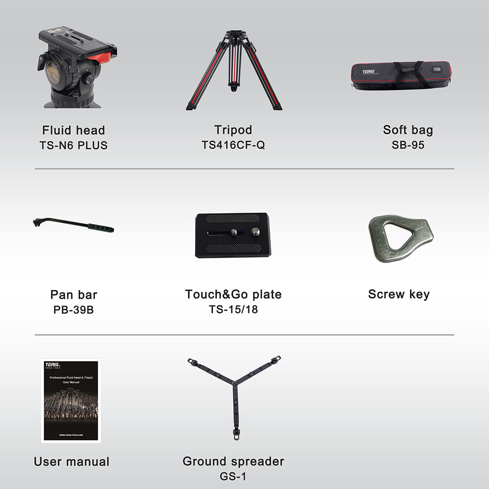【Teris】TSN6CF-Q PLUS Fluid Head & Tripod Kit