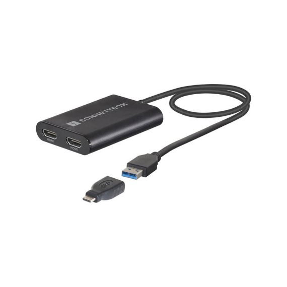 【Sonnet Technologies】DisplayLink Dual 4K 60Hz HDMI Adapter